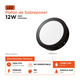 Panel Led Redondo Aplicar 12w Luz Fria (negro) Black+decker - Vista 2