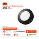 Panel Led Redondo Aplicar 6w Luz Calida Black+decker - Vista 2