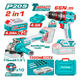 Total Combo Taladro Percutor 66nm + Amoladora 115mm (4-1/2") + 2 Bat 4ah + Cargador + Maletin - Vista 1