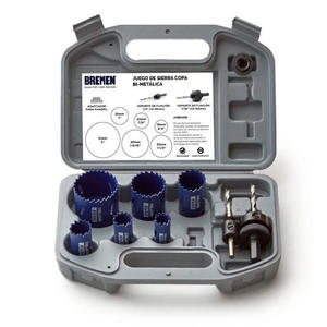 Bremen Set  9 Piezas (6 Sierras Copa + Adaptadores)