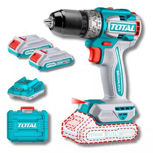 Total Atornillador Taladro 13 Mm - 20 V (2 Baterias - Cargador )