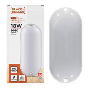 Plafon Tortuga Rectangular 18w 1440lm Fria Black+decker