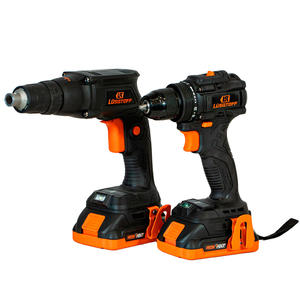 Lusqtoff Kit Atornillador Taladro Percutor 18v + Atornillador C/ Tope Durlock 18v (2 Baterias / Cargador ) + Maletin - Black Series