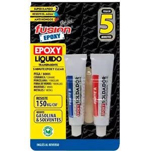 Fusion Epoxy Tubo Liquido Soldador Transparente 5 Min X 16 Gr