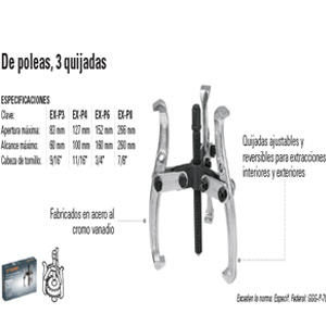 Truper Extractor Polea Mecanico 3 Garr.  82,5 Mm Mod.14500