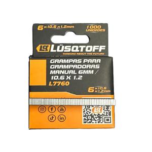Lusqtoff Broche Grampa  6mm X 10.6 X 1000 Unidades