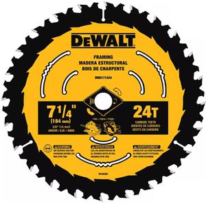 Dewalt Disco Sierra Circular 71/4 X 24 Dientes Eje 5/8