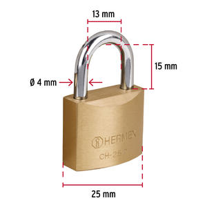 Hermex Candado De Hierro 25 Mm + 2 Llaves (caja)