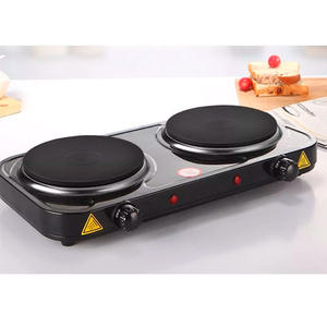 Brolux Anafe Electrico 2 Hornalla 2000 Watts Negro