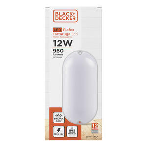 Plafon Tortuga Rectangular 12w 960lm Fria 174x73x50mm Black+decker