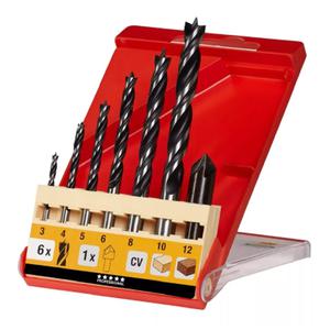 Kwb Set   7 Piezas 6 Mechas Para Madera + Avellanador