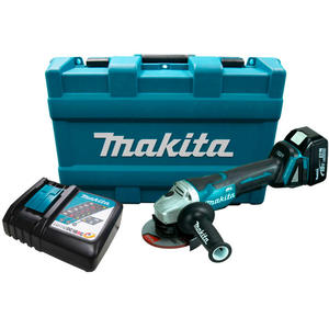Makita Amoladora 115mm Inalamb. 18v Sin Carb. 8500rpm 1 Bat - Cargador - Maletin