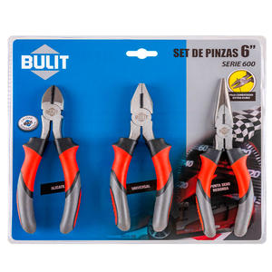 Bulit Set   3 Piezas Alicate - Pinza Universal - Pinza Punta Semi Redonda