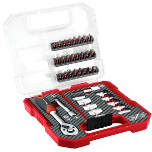 Kwb Set  37 Piezas Puntas Tubos Llave Crique  Encastre 1/4 + Estuche