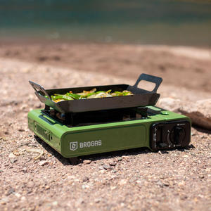 Brogas Anafe 1 Hornalla P/ Cartucho Gas Butano 227 Gr. Con Valija Verde