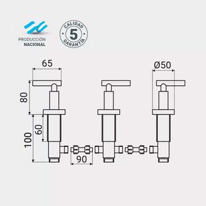 Ips Griferia Bidet Silver Con Transferencia Volante Lever