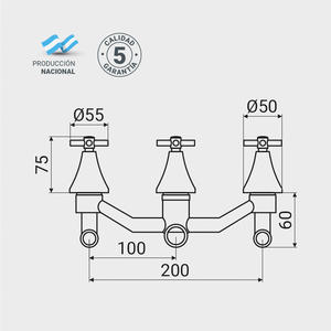 Ips Griferia Bidet Helium Con Transferencia Volante Cruz