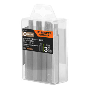 Truper Set   4 Punta Atornillar Bristol 75 Mm