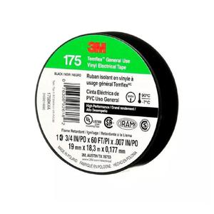 3m 175 Cinta Aisladora Negra  9 Mt Temflex