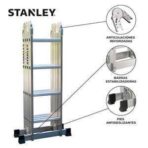 Stanley Escalera Articulada Aluminio 4x4 + Plataforma