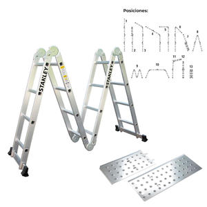 Stanley Escalera Articulada Aluminio 4x4 + Plataforma
