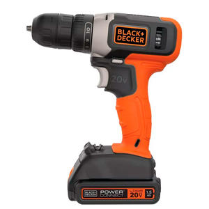 Black + Decker Atornillador Taladro 10mm 20v (1 Bateria - Cargador)