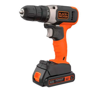 Black + Decker Atornillador Taladro 10mm 20v (1 Bateria - Cargador)