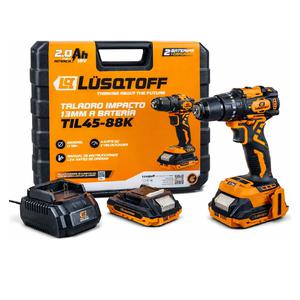 Lusqtoff Atornillador Taladro Percutor 13 Mm 18v (2 Baterias 2ah - Cargador - Maletin)