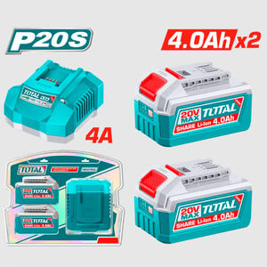 Total Starter Kit Combo Cargador Y Bateria 20v 4ah