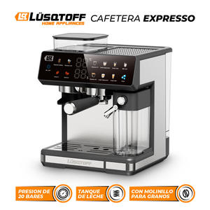 Lusqtoff - Cafetera Espresso Con Molinillo Y Espumador De Leche