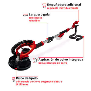 Einhell Alisador De Pared 18v Diametro De Disco 225 - Tp-dw 18/225