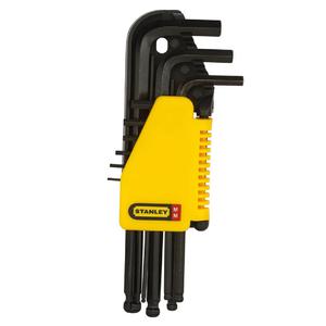 Stanley Set   9 Piezas Llave Allen Milimetrica Pta. Redonda