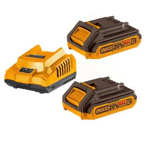 Ingco Starter Kit Combo Cargador Y 2 Bateria 18v 2ah