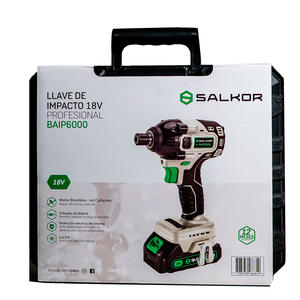 Salkor Atornillador De Impacto 18v 140 Nm Sin Carbones (1 Baterias 2ah - Cargador - Maletin)