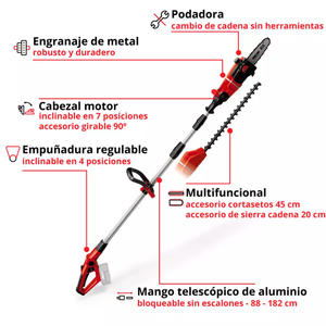 Einhell Podadora Y Corta Cerco En Altura 18v Ge-hc 18 Li T-solo (sin Bateria - Sin Cargador)