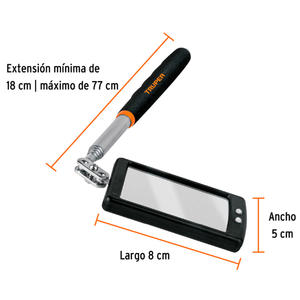 Truper Espejo De Inspeccion Extensible Luz Led