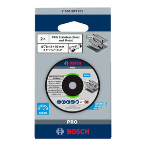 Bosch Disco Desbaste 76 Mmx4x10 Mm Para Gws 12v-76 (x2 Unidades)