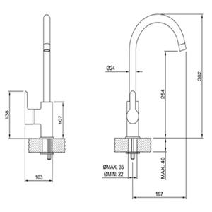 Peirano Griferia Monocomando De Cocina 20-162 Adra