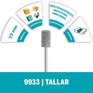 Dremel 9933 Fresa De Carburo Y Dientes Abrasivo 7.9 Mm Vidrio