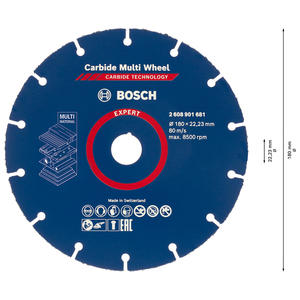 Bosch Disco Multiproposito P/amol Corte Mad. Metal. Pvc  180x22.23mm