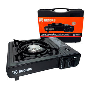Brogas Anafe 1 Hornalla P/ Cartucho Gas Butano 227 Gr. (negro) Con Valija