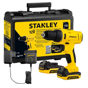 Stanley - Atornillador Taladro 10mm Percutor 12v (2 Baterias - Cargador)