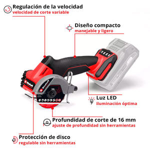Einhell Mini Amoladora 18v Tp-co 18/76-c Li Bl - Solo (sin Bateria - Sin Cargador)