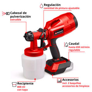 Einhell Equipo Para Pintar Inalambrico 18v Tc-sy 18/60 Li-solo