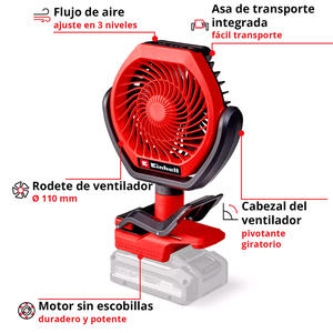 Einhell Ventilador Portatil 18v Gc-cf 18/110 Li-solo (sin Bateria Sin Cargador)