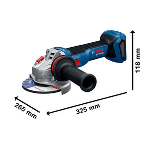 Bosch Amoladora 125 Mm 18v Gws 18v-11 S Velocidad Variable - Brushless (2 Bateria - Cargador)