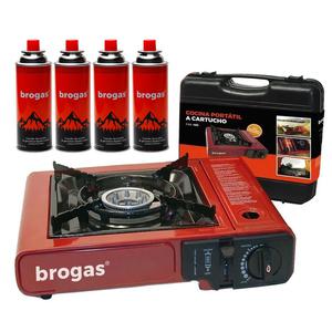 Brogas Anafe Gas Butano 1 Hornalla + 4 Cartuchos