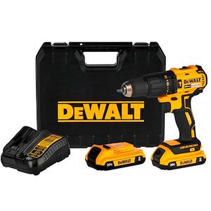 Dewalt Atornillador Taladro Percutor 20v 13mm Sin Carbones (2 Baterias - Cargador)