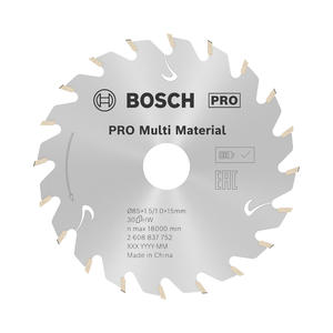 Bosch Disco Corte  85 Mm Multimaterial 30 Dientes Para Gks 12v-26
