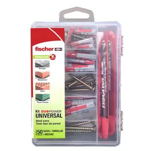 Fischer Set 50 Piezas Tarugo Tornillo Mechas Kit Universal Duo